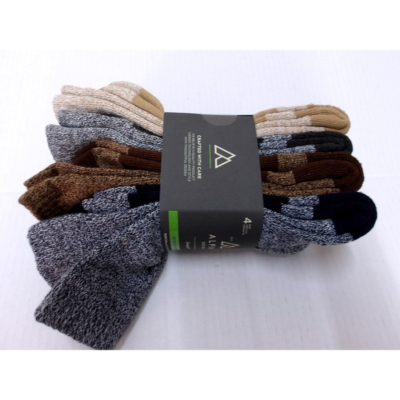 Alpine Design Men's Performance Hiking Socks 4 Pair Crew Cut LG / #9158 - Picture 3 of 7